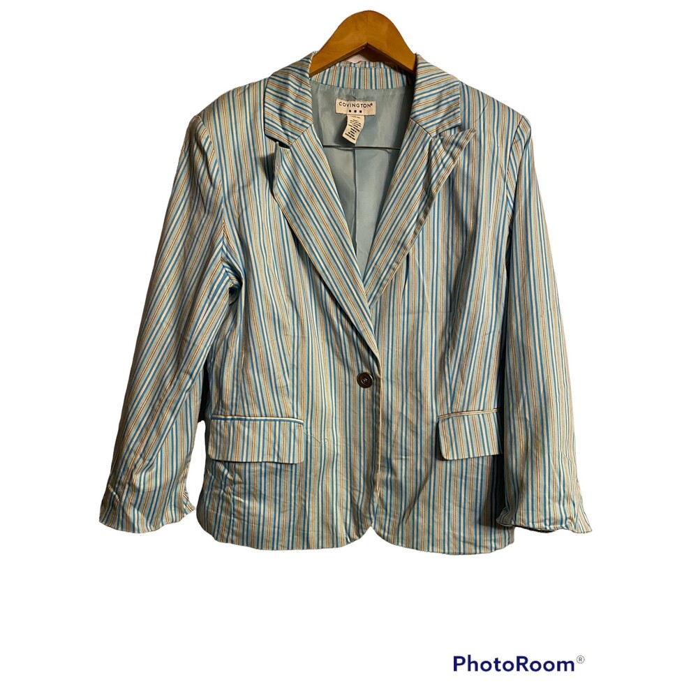 Covington Stripe Jacket Summer Colors L (14-16)  Fresh~Summer~Cool~Lined